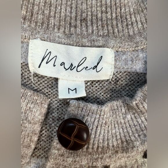 Marled Textured Knit Cardigan Sz Medium - Picture 3 of 9